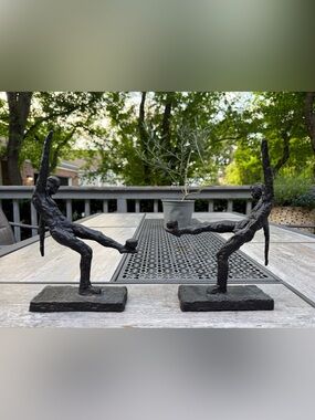 Global Views Black Iron bookends Pair